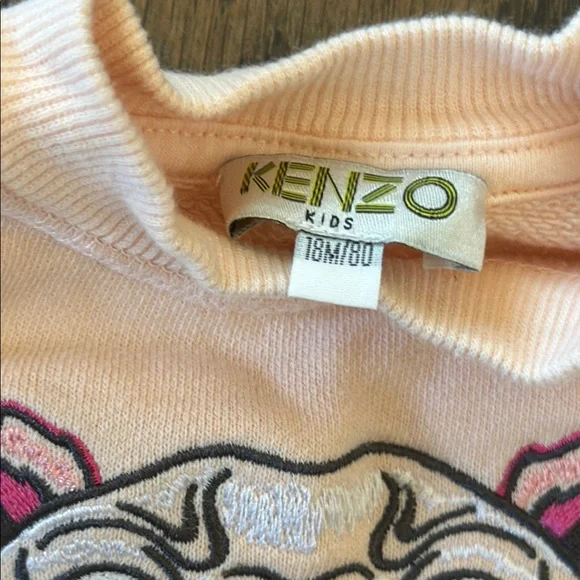 Kenzo Pink Graphic Sweatshirt with Cartoon Design tiger Paris EUC 18months baby - Picture 3 of 11